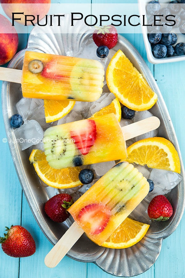 Fruit Popsicles • Just One Cookbook